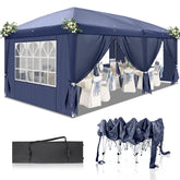 Haoyye 10x20ft Waterproof Folding Tent with Four Windows and Removable Sidewalls Outdoor Canopy Shelter with Steel Frame Portable Event Tent for Backyard Camping Picnic Party Market Easy Setup